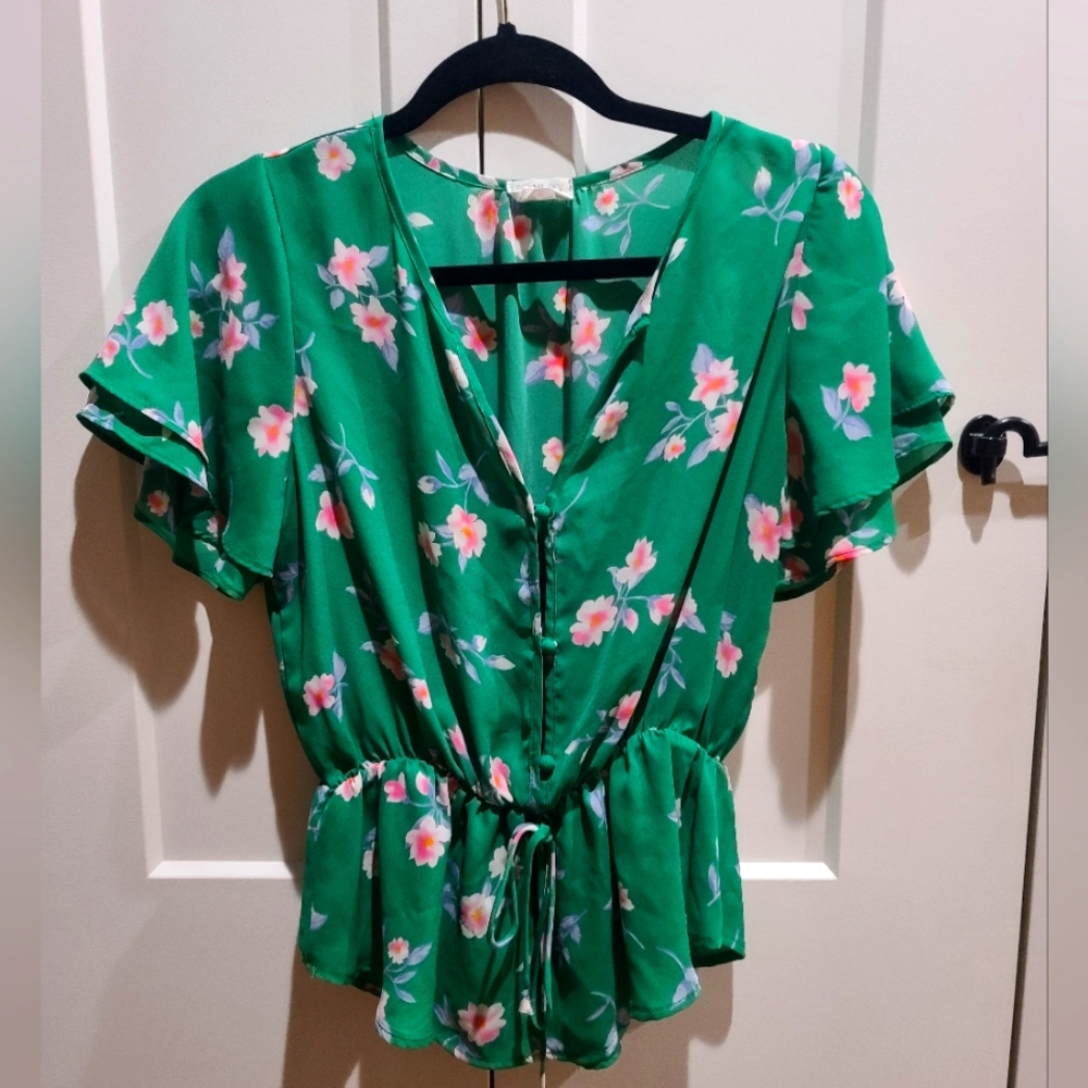 Woman blouse, green, size M